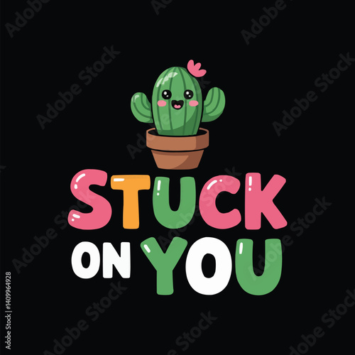 Hand drawn smiling cute cactus cartoon illustration.Generative AI.