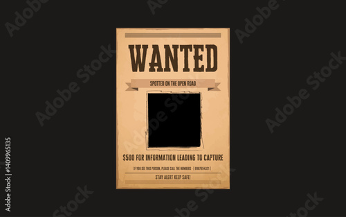 classic vintage-style Wanted poster with aged parchment
