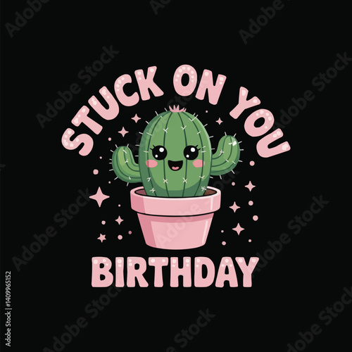 Hand drawn smiling cute cactus cartoon illustration.Generative AI.