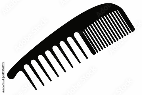 wooden comb silhouette vector illustration