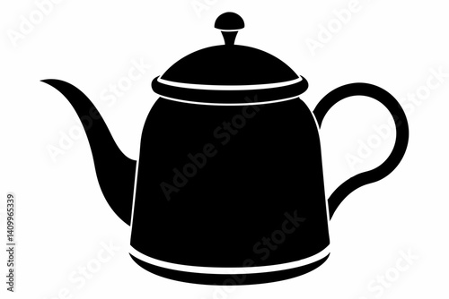 ceramic teapot with lid silhouette vector illustration