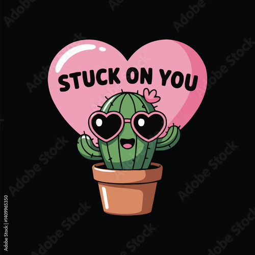 Hand drawn smiling cute cactus cartoon illustration.Generative AI.