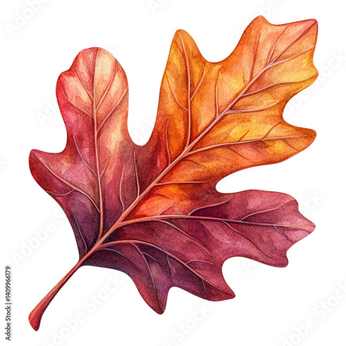 Watercolor Burgundy Autumn Clipart