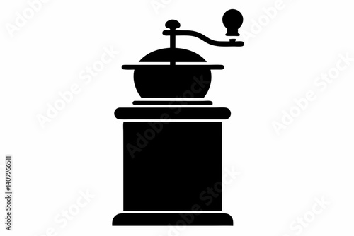 eco spice grinder silhouette vector illustration