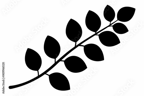 eucalyptus branch silhouette vector illustration