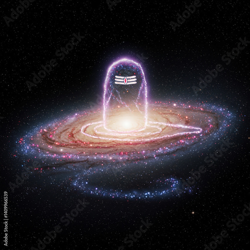 Spiraling Galaxy Centered A...