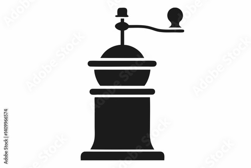 eco spice grinder silhouette vector illustration