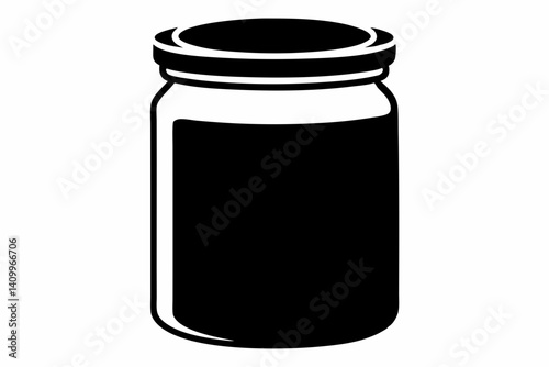mason jar with lid silhouette vector illustration