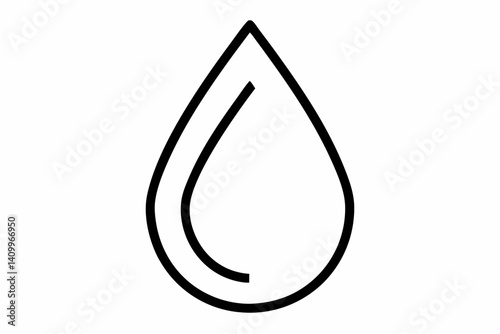 raindrop outline vector illustration with white background