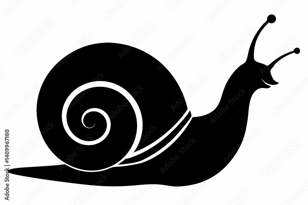 Snail Silhouette Vector Illustration Black And White Snail Silhouette Vector Illustration Black And White