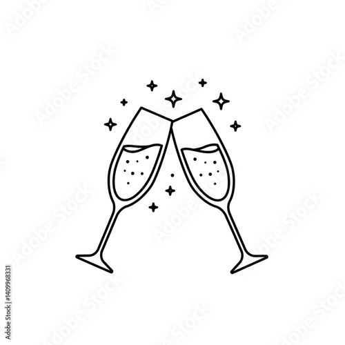 Simple Outline Icon of Two ...