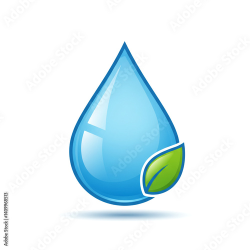 Shiny Water Drop Icon with ...