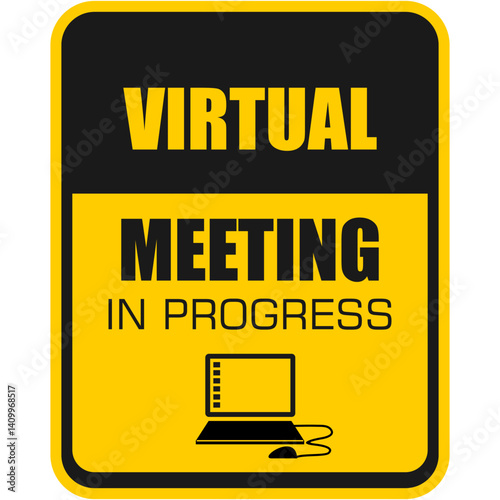 virtual meeting in progress, sign vector