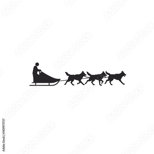 Dog Sledding Adventure with a Person and Dogs in Motion  