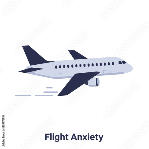 Cartoon Airplane Expressing Flight Anxiety in a Minimalist Style  