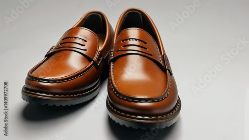Elegant Brown Leather Penny Loafers: Classic Style and Comfort