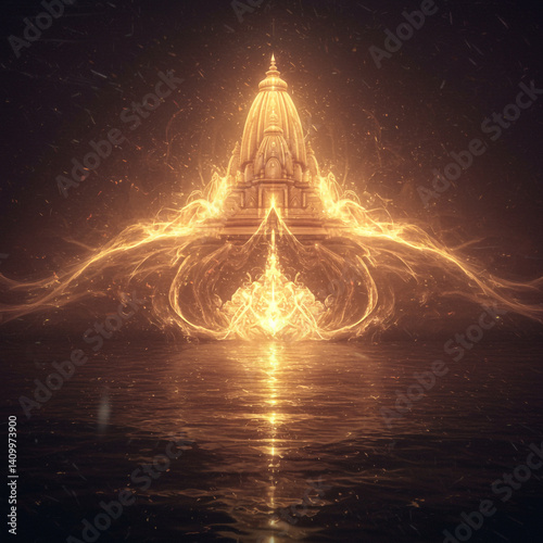 Abstract Golden Spiritual E...
