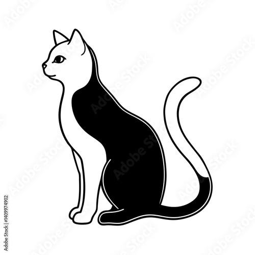 American shorthair domestic cat silhouette