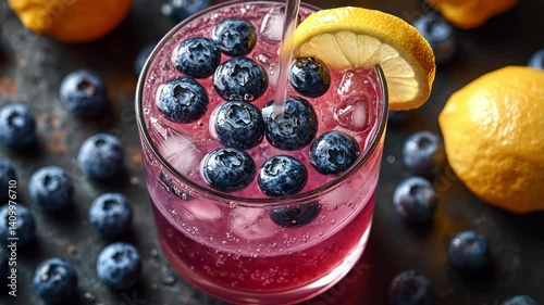 Refreshing Blueberry Lemon Fizz Cocktail