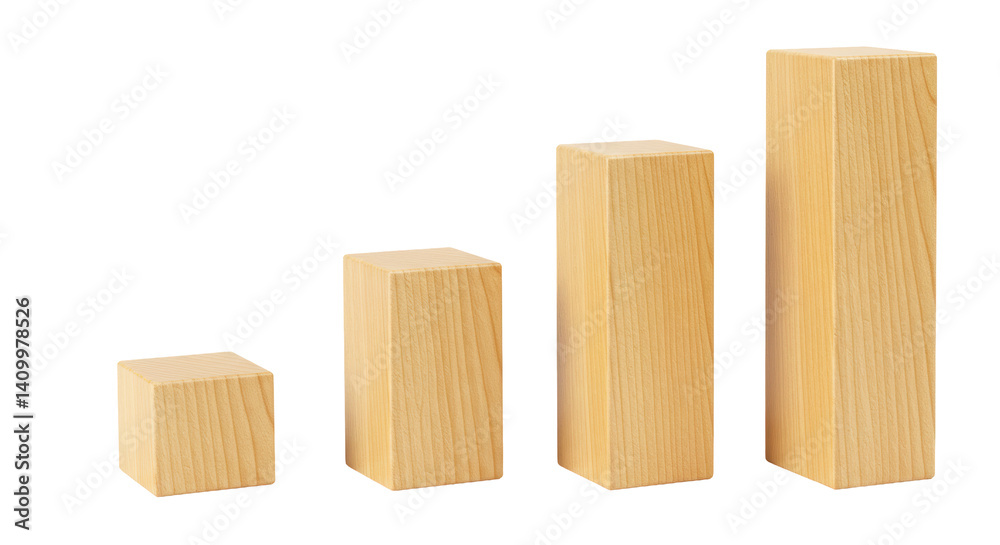 Isolated Wooden Blocks Growing Graph Isolated Wooden Blocks Growing Graph