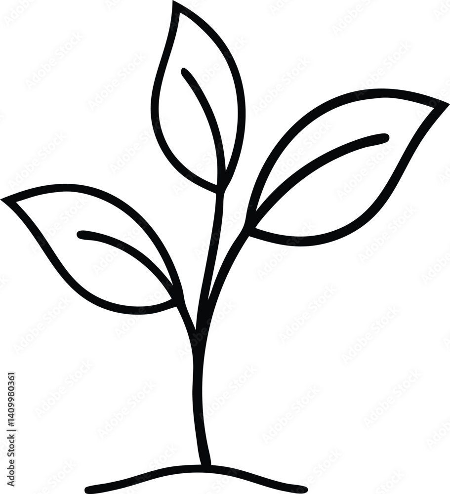 Plant outline icon, Potted plant icon. Plant outline icon, Potted plant icon.