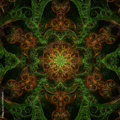 Abstract Green and Brown Fr...