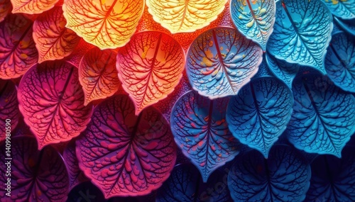 Intricate geometric textile design, vibrant hues, background, nature