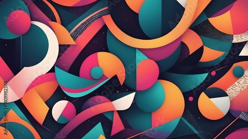 Wallpaper Mural Abstract composition of colorful geometric shape background Torontodigital.ca