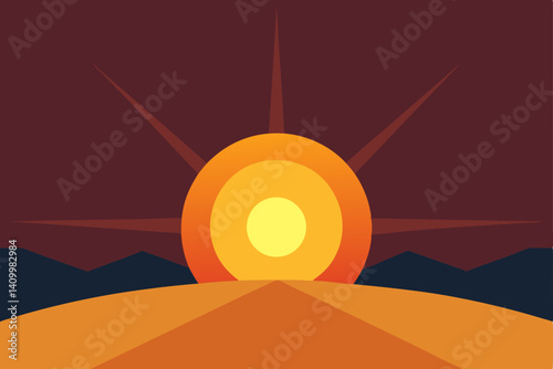 sunset over the desert