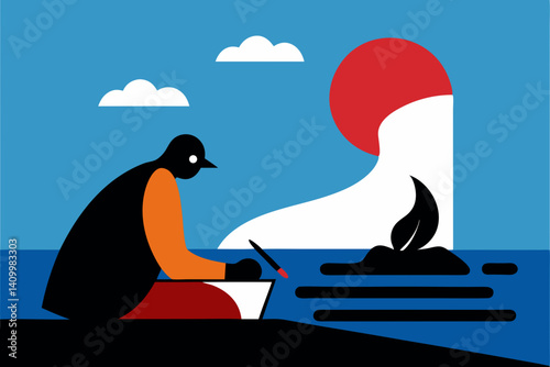 penguin on iceberg