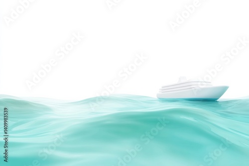 Cruise ship on tranquil ocean waters for travel and tourism design photo