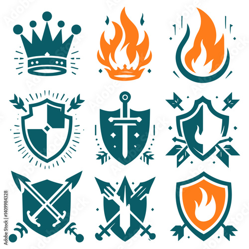 Premium dominion of ember warriors with bow and fiery conquest