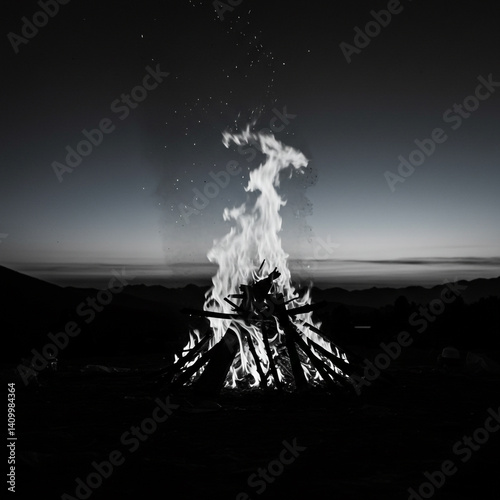Monochrome Bonfire with Smo...