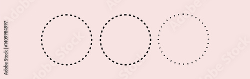 Dotted Circle. black dot round circle vector illustration