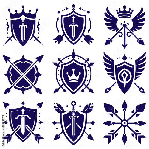 Radiant fury of imperial reign with shield and battle symbols