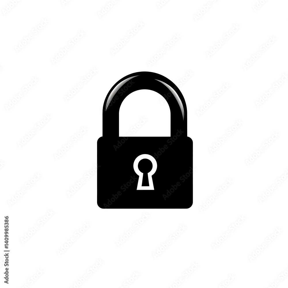 Simple black padlock icon. A classic security symbol Simple black padlock icon. A classic security symbol
