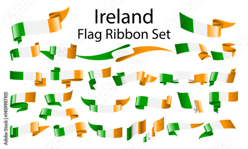 Ireland ribbon flag set