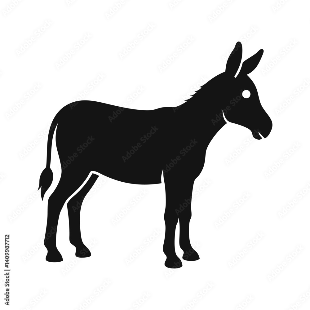 Obraz premium donkey silhouette vector icon on white background 