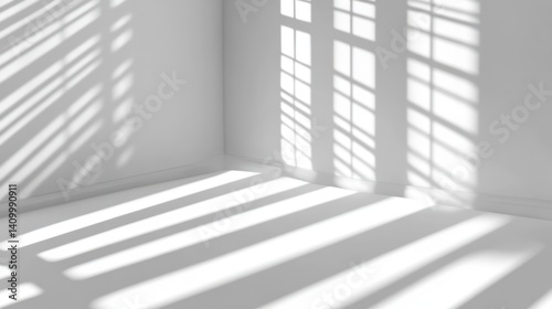 Sunlit Minimalist Room  Abstract Light and Shadow Play