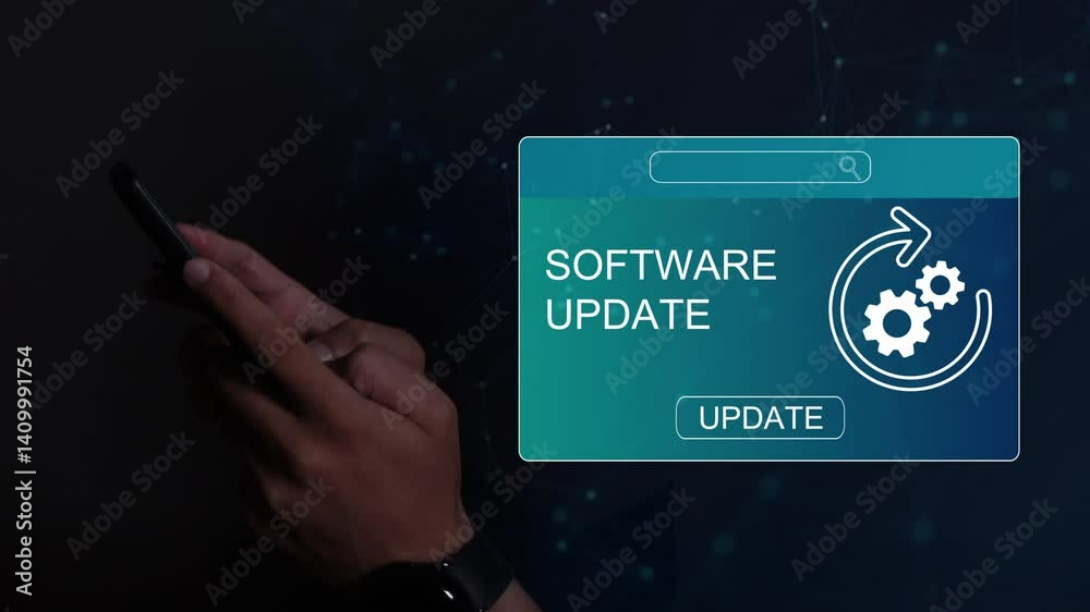 Installing update process. Software updates or operating system ...