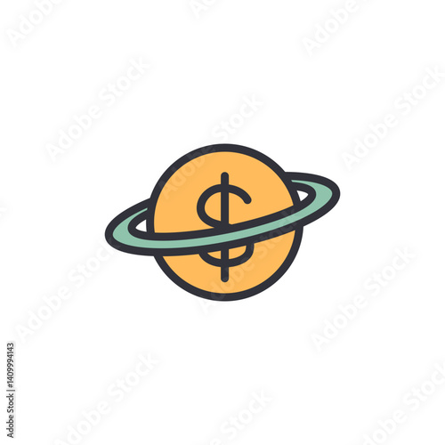 Online finance colored icons, minimalist vector illustration ,simple transparent graphic element .Isolated on white background