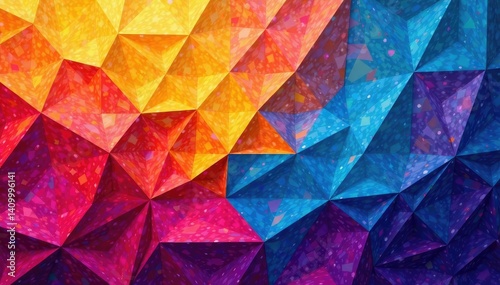 Abstract geometric mosaic, vibrant colors, perfectly tiled , decoration, contemporary