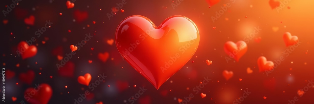 Vibrant orange heart icon for graphic design projects, symbol, valentine Vibrant orange heart icon for graphic design projects, symbol, valentine