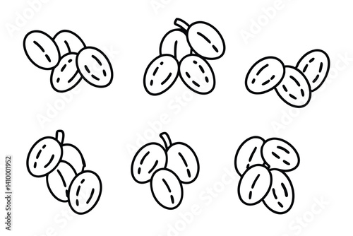 raisin line art modern abstract shapes simple artistic form