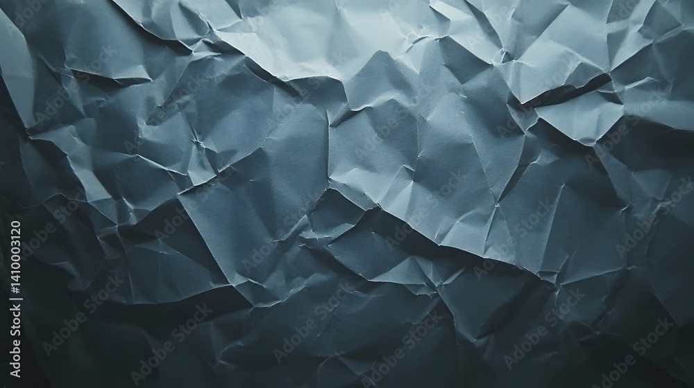 Fototapeta premium Dark Teal Crumpled Paper Texture Background
