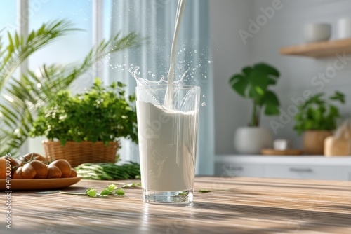 Dairy wallpaper for advertisement with fresh milk