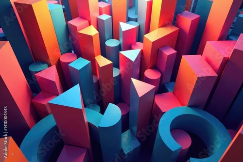 Geometric abstract shapes, endlessly repeating structure, architecture, contemporary, abstract