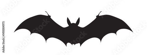 Silhouette of Halloween bat vector icon set illustration isolated on white background.
