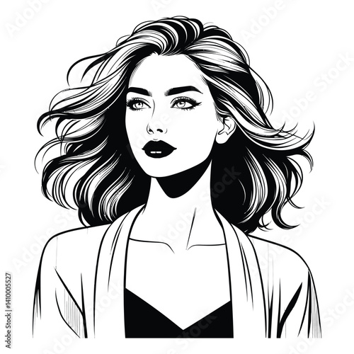 woman with long hair