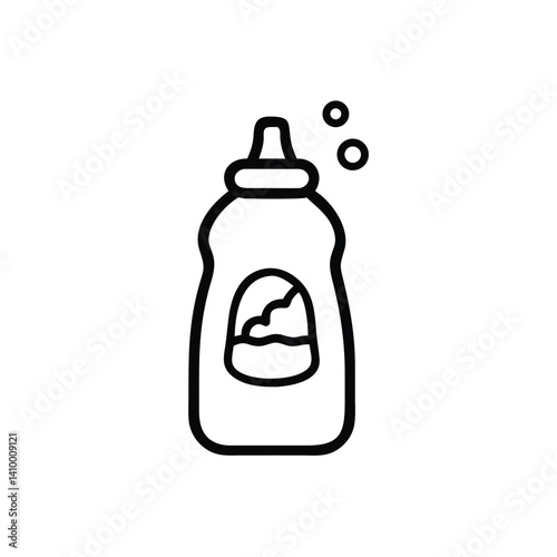 Mustard Condiment Bottle Line Art Icon For Restaurant Menu Design Template